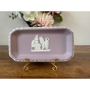 Wedgwood Jasperware Lilac Tray Classical Relief England Vintage Vanity Dish